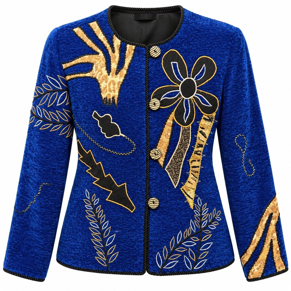Allure Petite Whimsigoth Art to Wear Jacket Womens PM Eclectic Boho Maximalist